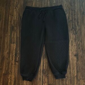 Black Quilted Jogger Pants